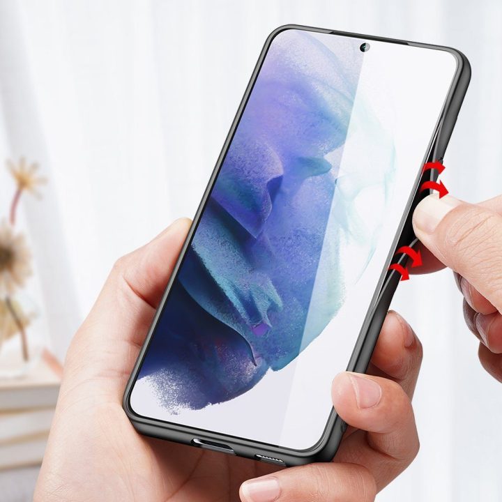Fino dėklas pagamintas iš nailono medžiagos, skirtas Samsung Galaxy S22 + (S22 Plus), mėlynos spalvos