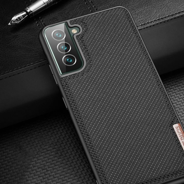 Fino dėklas pagamintas iš nailono medžiagos, skirtas Samsung Galaxy S22 + (S22 Plus), mėlynos spalvos