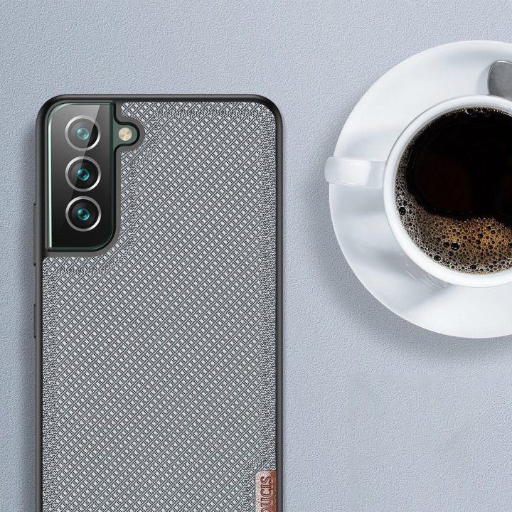 Fino dėklas pagamintas iš nailono medžiagos, skirtas Samsung Galaxy S22 + (S22 Plus), mėlynos spalvos