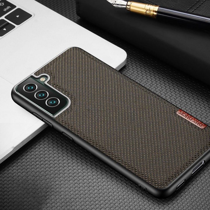 Fino dėklas pagamintas iš nailono medžiagos, skirtas Samsung Galaxy S22 + (S22 Plus), mėlynos spalvos