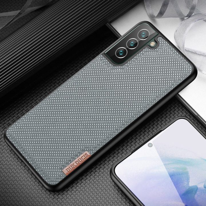 Fino dėklas pagamintas iš nailono medžiagos, skirtas Samsung Galaxy S22 + (S22 Plus), mėlynos spalvos