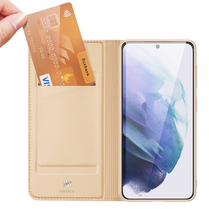 Skin Pro Holster Cover Flip Cover dangtelis, skirtas Samsung Galaxy S22 + (S22 Plus), auksinis