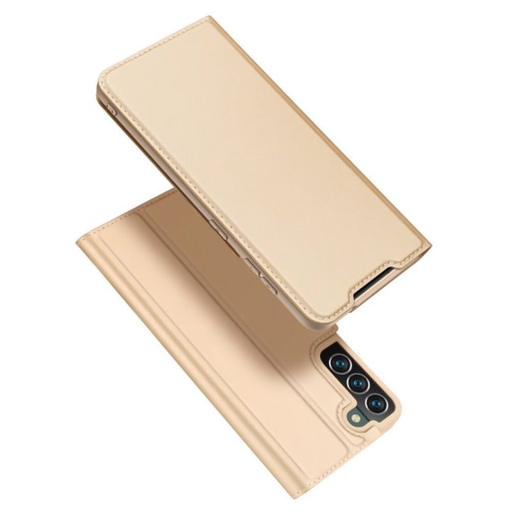 Skin Pro Holster Cover Flip Cover dangtelis, skirtas Samsung Galaxy S22 + (S22 Plus), auksinis