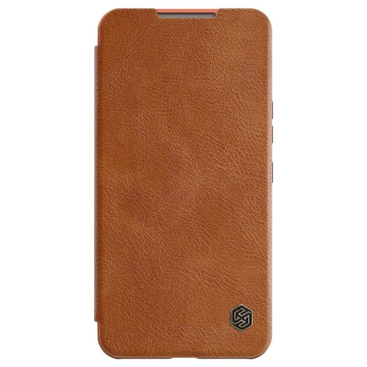 Nillkin Qin Leather Pro Case dėklas, skirtas Samsung Galaxy S22 + (S22 Plus) fotoaparato apsauginis dėklas su dėklu, apverčiamas