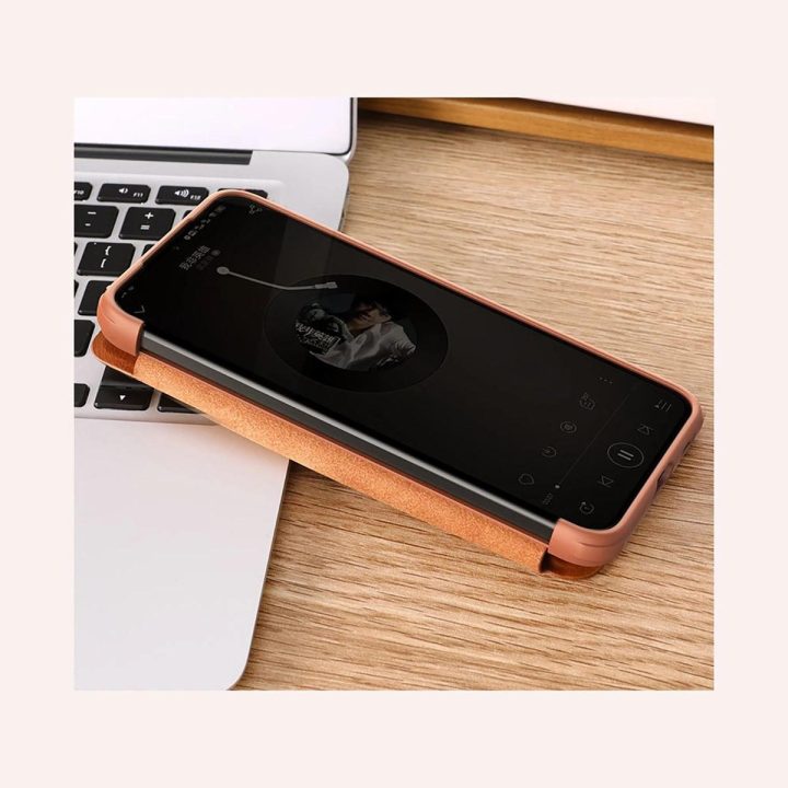 Nillkin Qin Leather Pro Case dėklas, skirtas Samsung Galaxy S22 + (S22 Plus) fotoaparato apsauginis dėklas su dėklu, apverčiamas