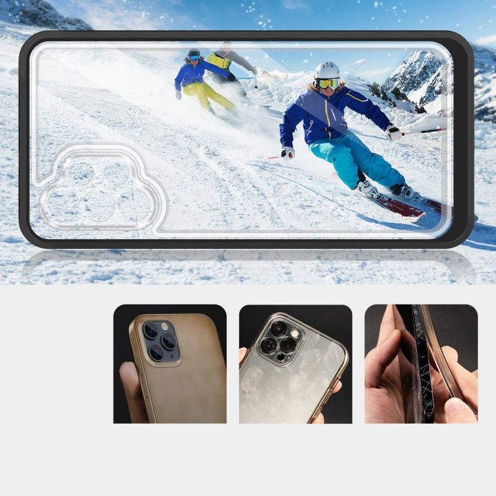 Skaidrus 3in1 korpusas Samsung Galaxy A32 5G Frame Gel Cover Black