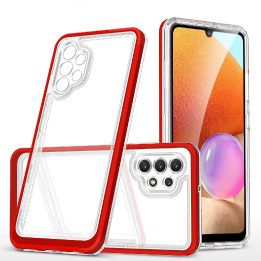 Skaidrus 3in1 korpusas Samsung Galaxy A32 5G Frame Gel Cover Red