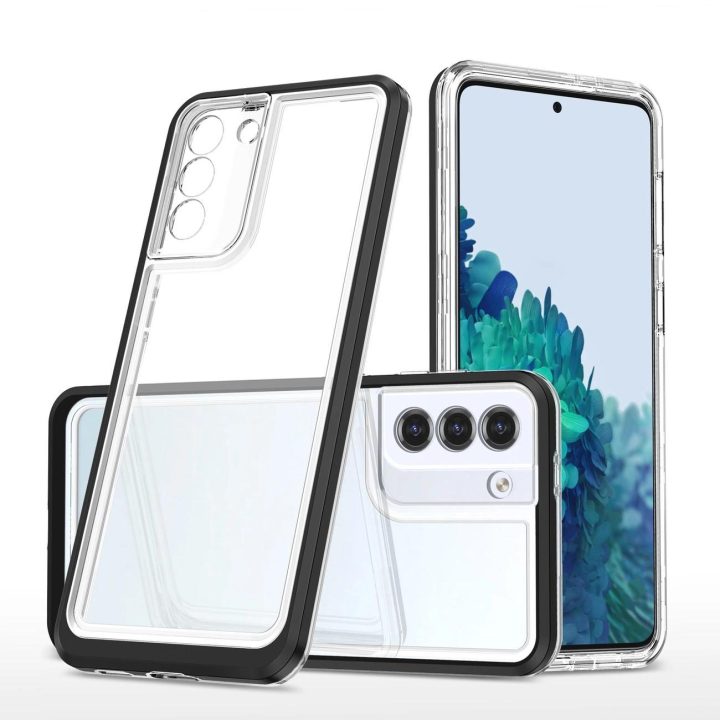 Skaidrus 3in1 korpusas Samsung Galaxy S22 + (S22 Plus) Frame Gel Cover Black