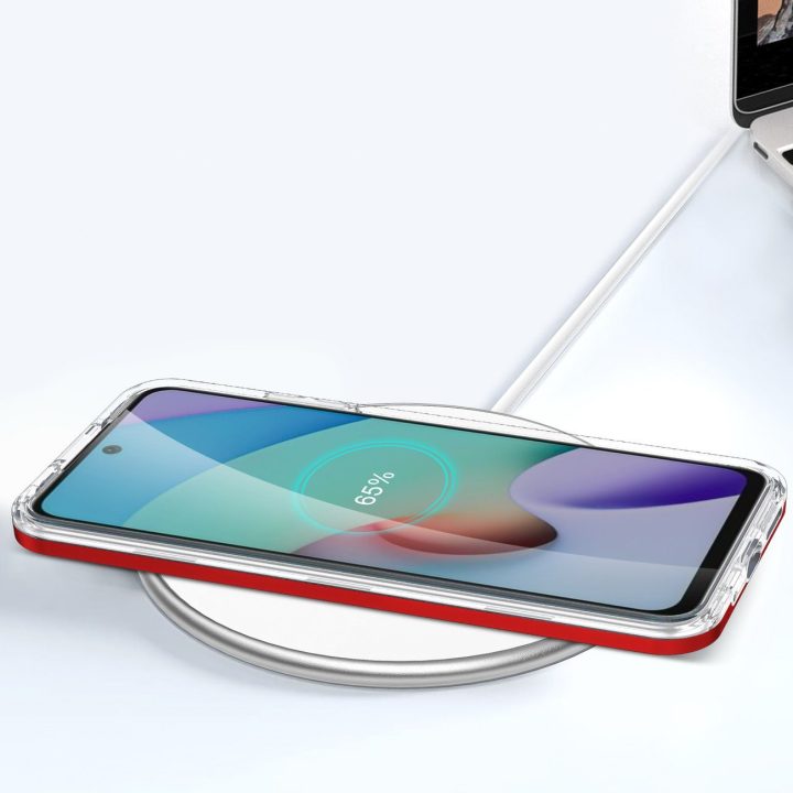 Skaidrus 3in1 korpusas, skirtas Xiaomi Redmi 10 Frame Gel Cover Red