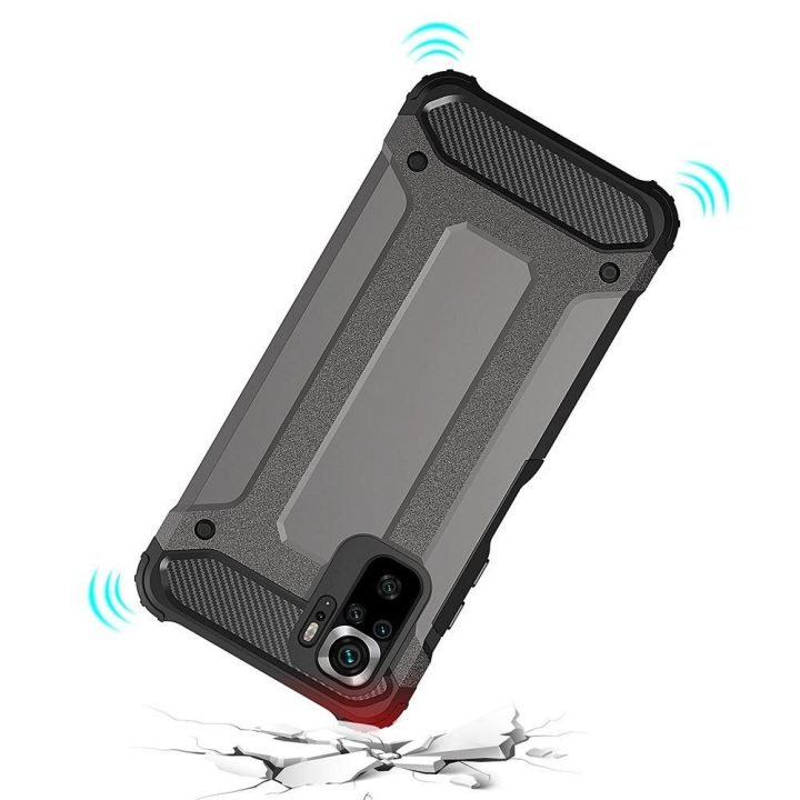 Hibridinis šarvuotas dėklas Tough Rugged Cover, skirtas Xiaomi Redmi Note 11T 5G / Redmi Note 11S 5G / Poco M4 Pro 5G , mėlynos