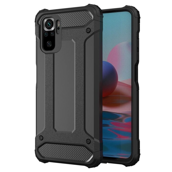 Hibridinis šarvuotas dėklas Tough Rugged Cover, skirtas Xiaomi Poco M4 Pro 5G black