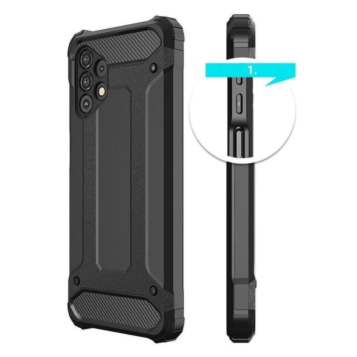 Hybrid Armor Case tvirtas, atsparus dėklas, skirtas Samsung Galaxy A73 , mėlynas