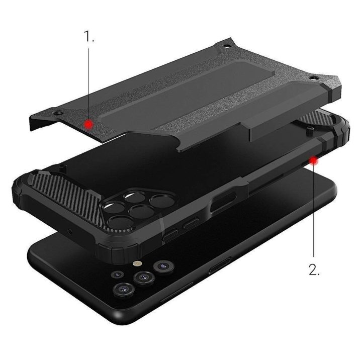 Hybrid Armor Case tvirtas, atsparus dėklas, skirtas Samsung Galaxy A73 , mėlynas