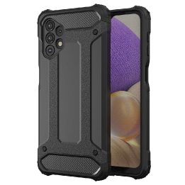 Hybrid Armor Case tvirtas, atsparus dėklas, skirtas Samsung Galaxy A73 , juodos spalvos