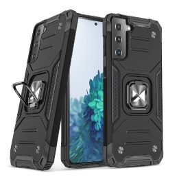 Ring Armor tvirtas hibridinis dėklas su magnetiniu laikikliu, skirtas Samsung Galaxy S22 + (S22 Plus) , juodas