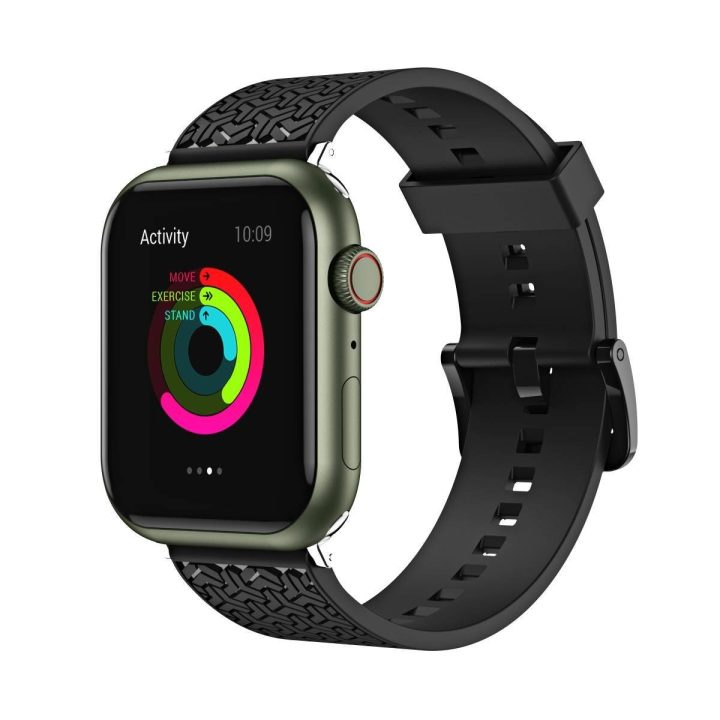 Laikrodžio dirželis Y dirželis, skirtas Apple Watch 7 / SE (45/44 / 42 mm) juosta laikrodžio juosta juoda