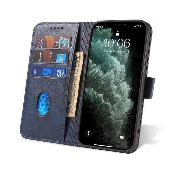 Magnetinis dėklas elegantiškas dėklas su atvartu ir stovo funkcija Poco M4 Pro 5G blue