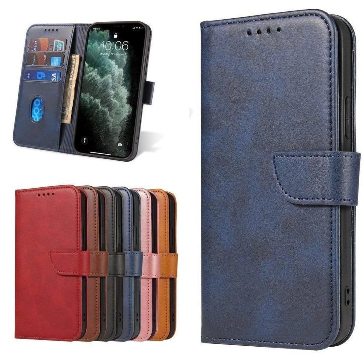 Magnetinis dėklas elegantiškas dėklas su atvartu ir stovo funkcija Poco M4 Pro 5G blue