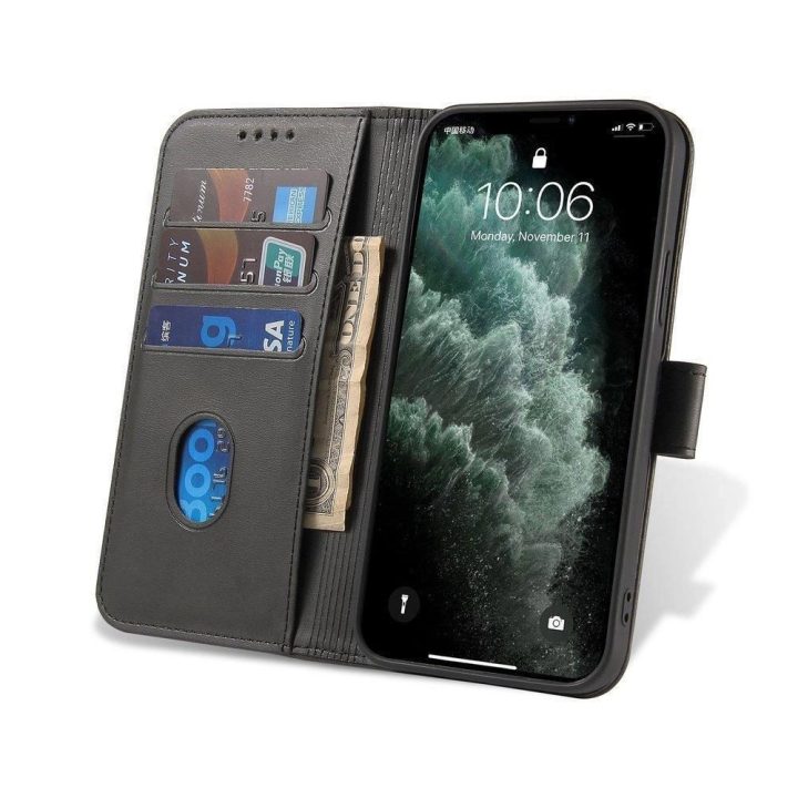 Magnetinis dėklas elegantiškas dėklas dangtelis Huawei nova 8 juodas dangtelis su stovo funkcija