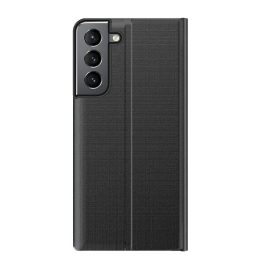 Naujas Sleep Case dėklas su stovo funkcija, skirtas Samsung Galaxy S22 + (S22 Plus), juodas