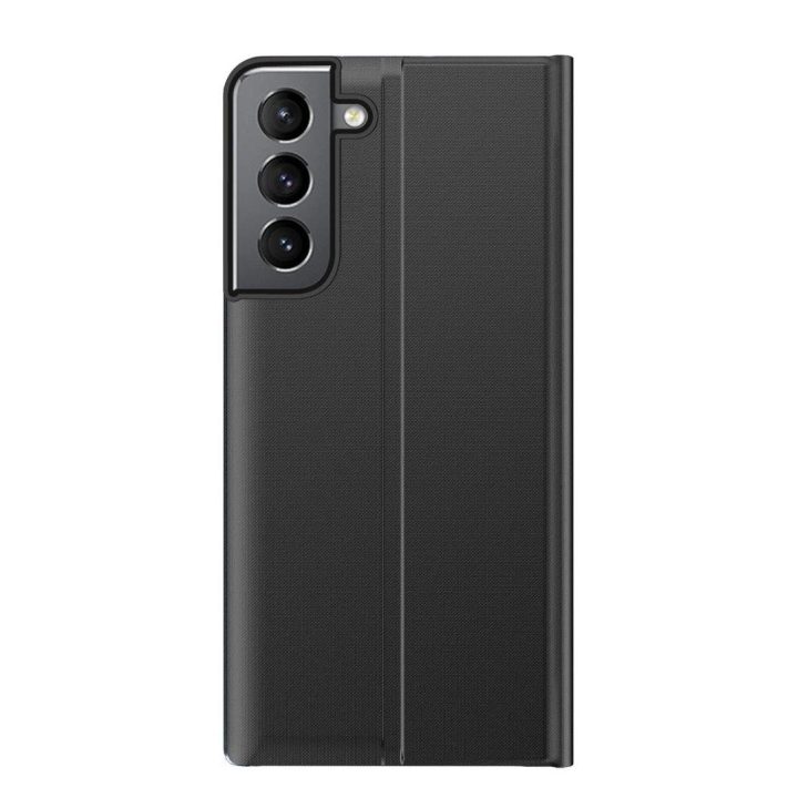 Naujas Sleep Case dėklas su stovo funkcija, skirtas Samsung Galaxy S22 + (S22 Plus), juodas