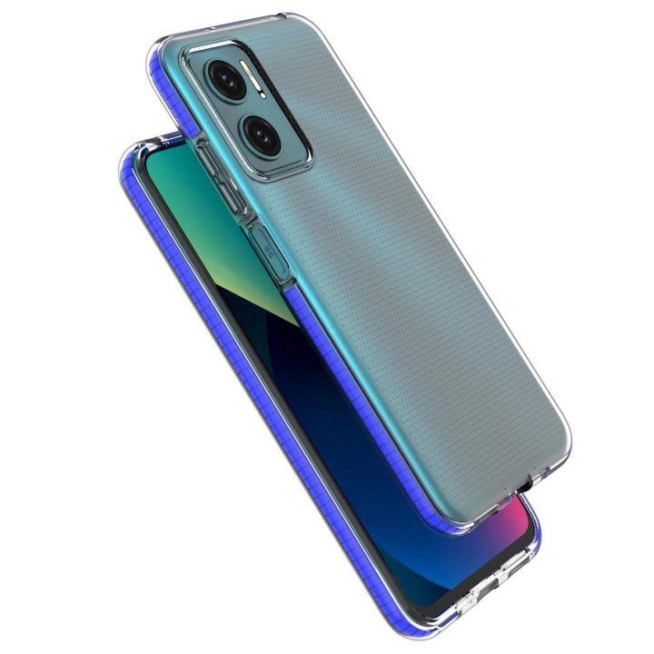 Pavasarinis korpuso dangtelis, gelinis TPU dangtelis su spalvotu rėmeliu, skirtas Xiaomi Redmi 10 , šviesiai rožinis