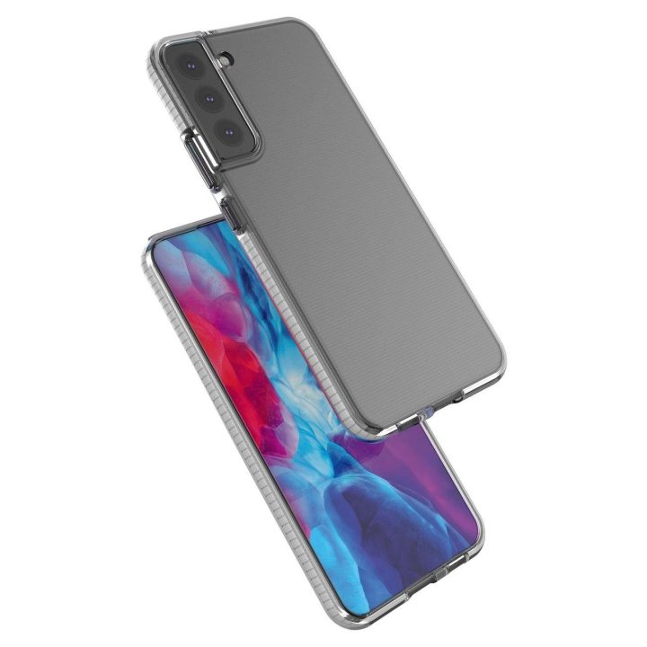 Samsung Galaxy S22 + (S22 Plus) tamsiai mėlynas pavasarinis korpuso dangtelis su spalvotu rėmeliu