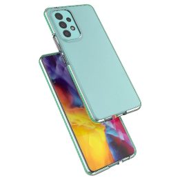Pavasarinis korpuso dangtelis, gelinis TPU dangtelis su spalvotu rėmeliu, skirtas Samsung Galaxy A73 , šviesiai rožinis