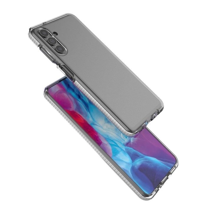 Pavasarinis korpuso dangtelis gelinis dangtelis su spalvotu rėmeliu, skirtas Samsung Galaxy A13 5G , juodos spalvos