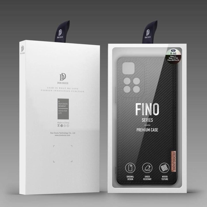 Fino korpuso dangtelis, padengtas nailono medžiaga Poco M4 Pro 5G juodas
