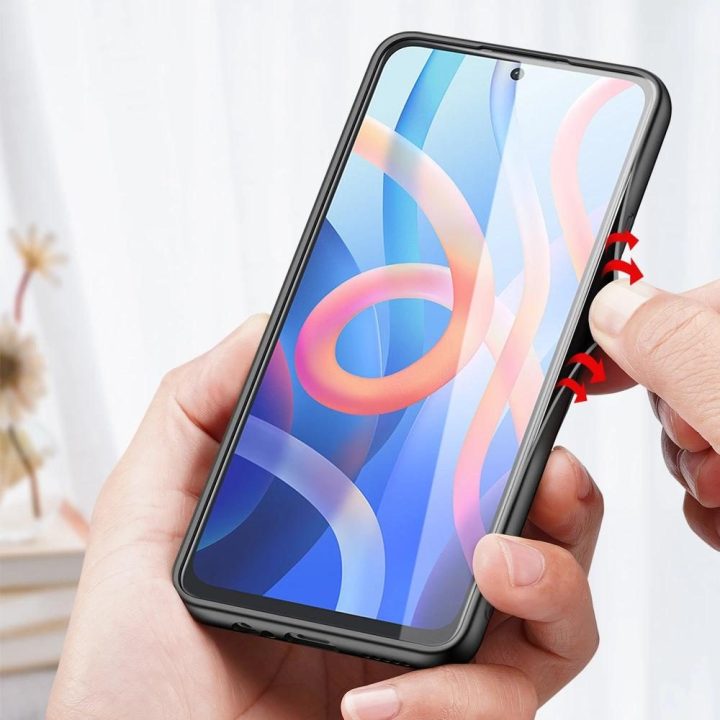 Fino korpuso dangtelis, padengtas nailono medžiaga Poco M4 Pro 5G juodas