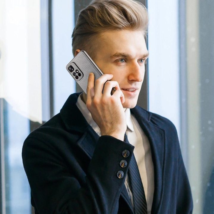 Fino dėklo dangtelis, padengtas nailono medžiaga Poco M4 Pro 5G blue