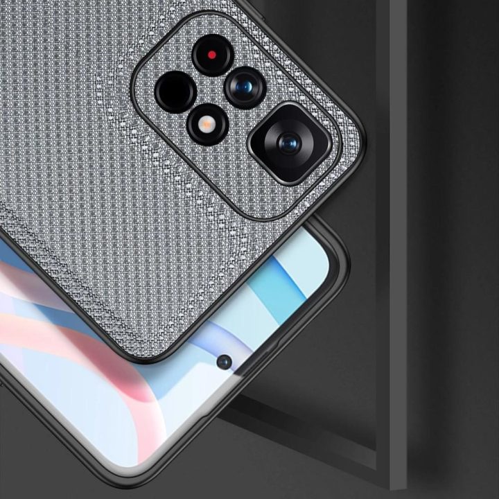 Fino dėklo dangtelis, padengtas nailono medžiaga Poco M4 Pro 5G blue
