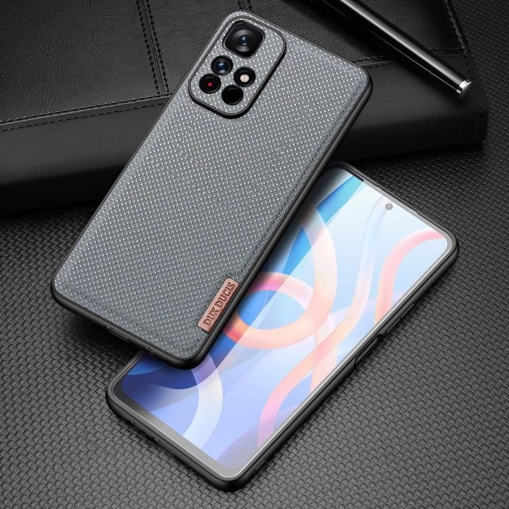 Fino dėklo dangtelis, padengtas nailono medžiaga Poco M4 Pro 5G blue