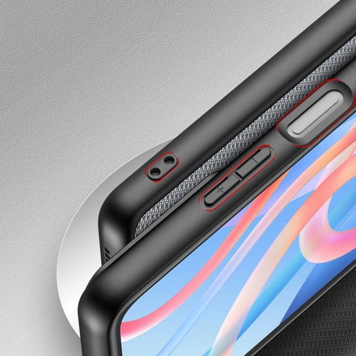 Fino dėklo dangtelis, padengtas nailono medžiaga Poco M4 Pro 5G blue