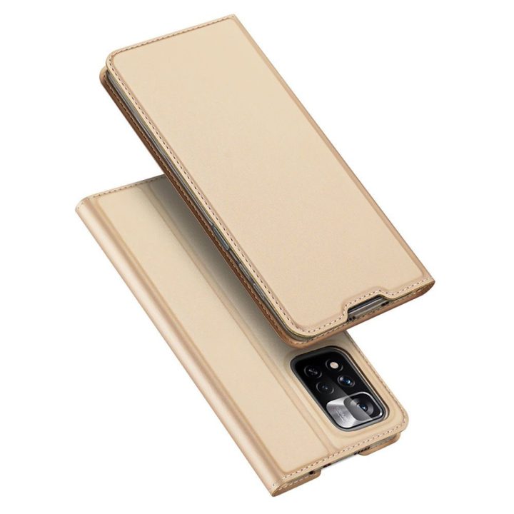 Skin Pro Holster dėklo dangtelis Flip Poco M4 Pro 5G auksinis