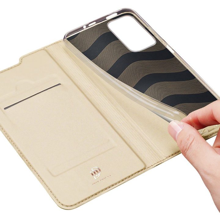 Skin Pro Holster dėklo dangtelis Flip Poco M4 Pro 5G auksinis