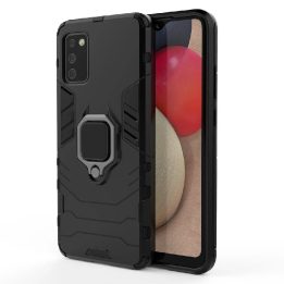 Ring Armor tvirtas hibridinis dėklas + magnetinis laikiklis, skirtas Samsung Galaxy A03s (166.5), juodas
