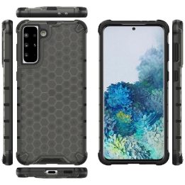 Honeycomb dėklas su geliniu rėmeliu, skirtas Samsung Galaxy S22 + (S22 Plus), juodos spalvos
