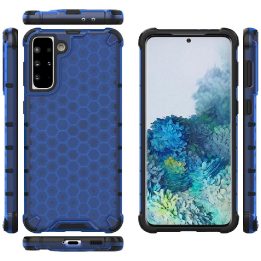 Honeycomb dėklas su geliniu rėmeliu, skirtas Samsung Galaxy S22 + (S22 Plus), mėlynos spalvos