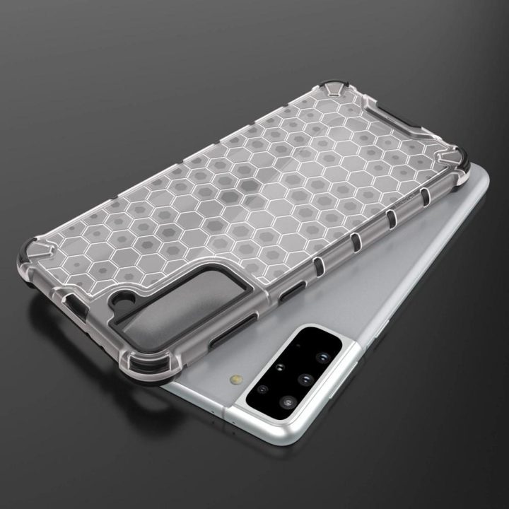 Honeycomb dėklas su geliniu rėmeliu, skirtas Samsung Galaxy S22 + (S22 Plus), mėlynos spalvos