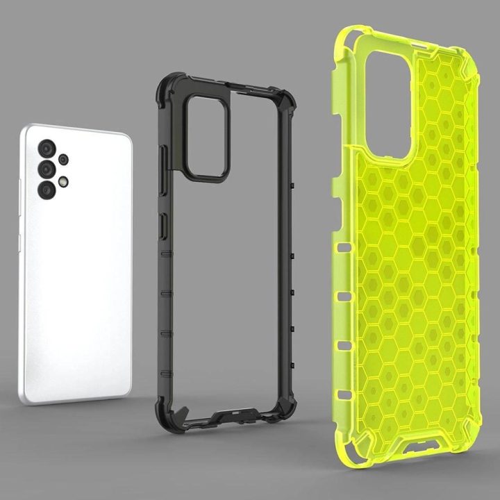 Honeycomb dėklas su geliniu rėmeliu Samsung Galaxy A03s (166.5) , juodos spalvos