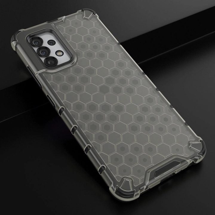 Honeycomb dėklas su geliniu rėmeliu Samsung Galaxy A03s (166.5) , juodos spalvos
