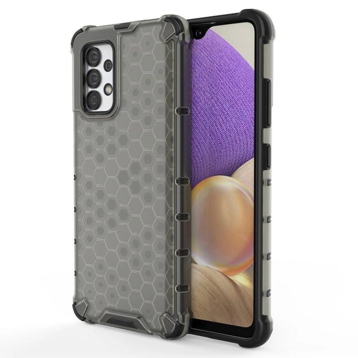 Honeycomb dėklas su geliniu rėmeliu Samsung Galaxy A03s (166.5) , juodos spalvos