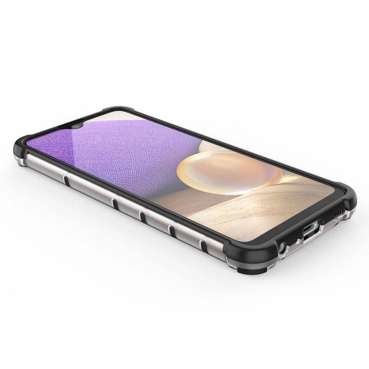Honeycomb dėklas su geliniu rėmeliu Samsung Galaxy A03s (166.5) , juodos spalvos