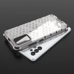 Honeycomb dėklas su geliniu rėmeliu, skirtas Samsung Galaxy A03s (166.5), mėlynos spalvos