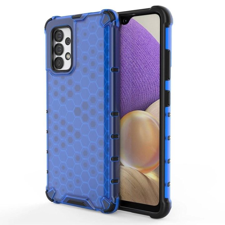 Honeycomb dėklas su geliniu rėmeliu, skirtas Samsung Galaxy A03s (166.5), mėlynos spalvos