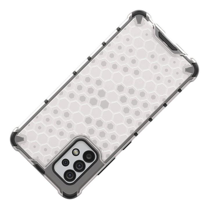 Honeycomb dėklas su geliniu rėmeliu, skirtas Samsung Galaxy A03s (166.5), mėlynos spalvos