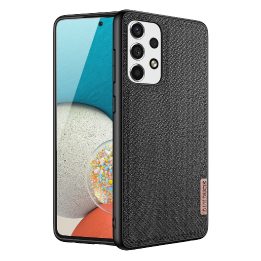 Fino dėklo dangtelis, nailono medžiaga Samsung Galaxy A73 juodas