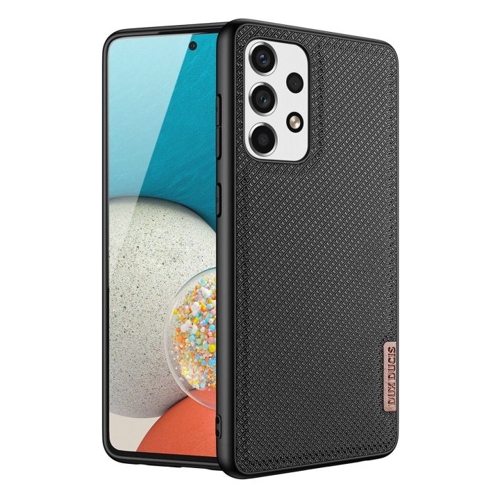 Fino dėklo dangtelis, nailono medžiaga Samsung Galaxy A73 juodas